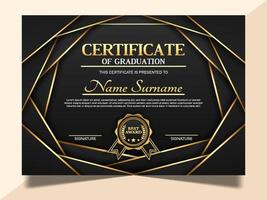 certificado de graduación de educación vector