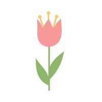 Simple cartoon icon on white background - tulip blooms. 8 March vector