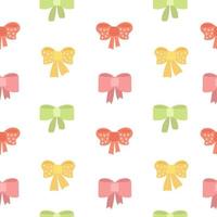 Seamless pattern with cartoon bows in bright colors. Cute childrens vector
