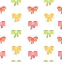 Seamless pattern with cartoon bows in bright colors. Cute childrens vector