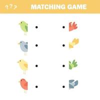 Puzzle game for kids. Activity page. Connect the parts of the picture - birds vector