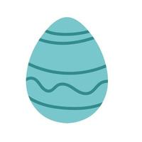 huevo de pascua simple estilizado en diseño de dibujos animados planos - vector en blanco