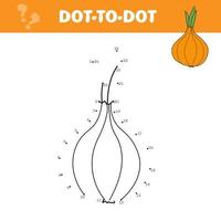 Dot to dot drawing onion for kids - onion coloring sheet vector