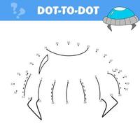 Dot to Dot UFO Isolated Coloring Page for Kids vector