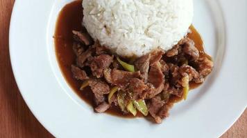 Stir Fried Pork with Bell Pepper. photo