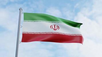 realistisches 3d-rendering looping iran flag animation video hintergrund