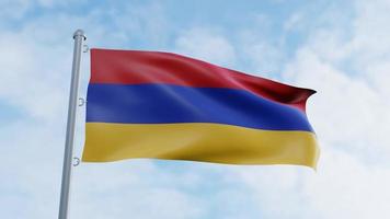 realistische 3d-renderingschleife armenien flag animation video hintergrund