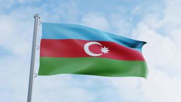 fondo de video de animación de bandera de azerbaiyán en bucle de representación 3d realista