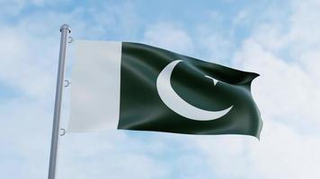rendu 3d réaliste boucle d'arrière-plan vidéo d'animation du drapeau du pakistan video