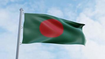 realistische 3D-rendering looping Bangladesh vlag animatie video achtergrond