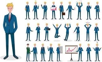 Set of Illustrations with Businessman vector