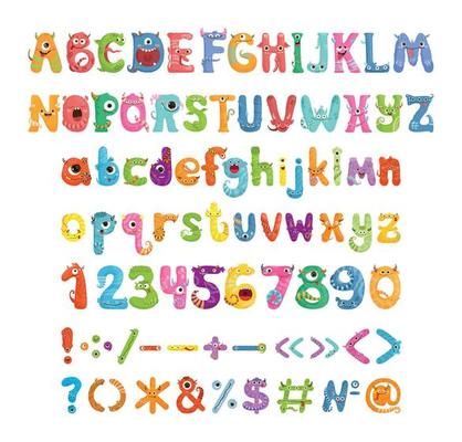 Font with Cute Monsters