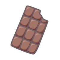 Dark chocolate bar isolated cartoon illustration vector
