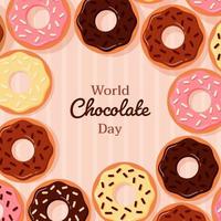 World Chocolate Day. Illustration of donuts vector