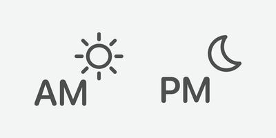 icono de vector de am pm. diseño vectorial de iconos de tiempo aislado.