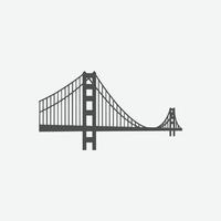 icono de vector de puente de puerta de oro. diseño de vector de icono de puerta aislada