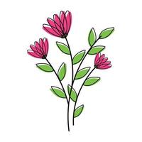 Flower Icon Clipart with Outline in cartoon animation lotus image using white background