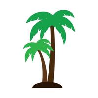 Flat Palm Tree Vector Cartoon Animated Icon Clipart Image