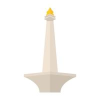 Animated Monas Monumen Nasional Indonesia Landmark Icon Clipart Vector