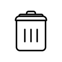 vector de icono de papelera. limpieza, tirar la basura en su lugar, limpieza ambiental, ambiente sano. estilo de icono de línea. ilustración de diseño simple editable