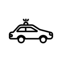 vector de icono de coche de policía. transporte, transporte terrestre. estilo de icono de línea. ilustración de diseño simple editable