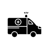 Ambulance icon vector. transportation, land transportation. Solid icon style, glyph. Simple design illustration editable vector