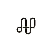 abstract letter np simple infinity geometric linear logo vector