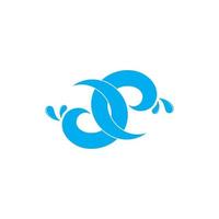 linked simple water splash symbol logo vector