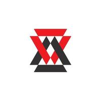 letter x linked triangle geometric logo vector