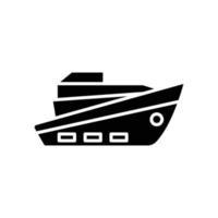 vector de icono de crucero. transporte, vehículos marinos. estilo de icono sólido, glifo. ilustración de diseño simple editable