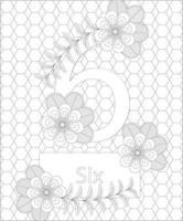 number coloring page vector