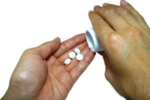 Take a headache medicine,Healthcare, treatment, modern pharmacy for physical and mental health concept. photo