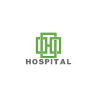 letter h plus hospital medical geometric line logo vector