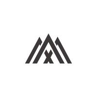 abstract letter mx triangle mountain line logo vector