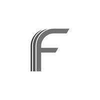 letter f simple geometric motion design logo vector