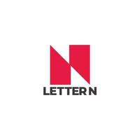 letter n simple geometric square slice logo vector