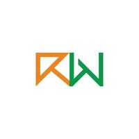 letter rw colorful arrow geometric line simple design logo vector