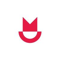 letter mu simple geometric smile logo vector