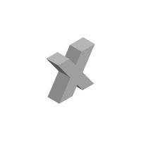 letter x simple 3d gradient shadow symbol logo vector