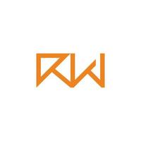 letter rw arrow up geometric logo vector