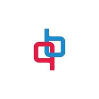 letter qb linked overlapping colorful symbol vector