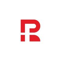 letter rf red negative space geometric simple logo vector