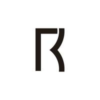 letter rk simple line geometric logo vector