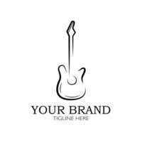 Guitar Logo Silhouette vector illustration