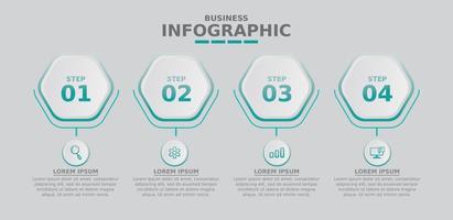 One, two, three, four - option business infographic, light, green
