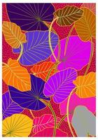 Contemporary tropical,floral,leves,flower, background vector illustration.