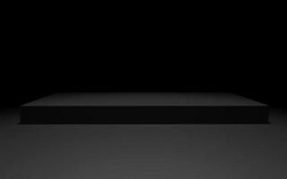 Black display pedestal with soft lighting. 3d rendering photo