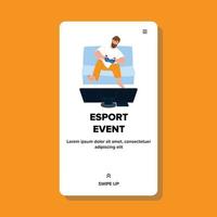 Esport Event Participate Professional Gamer Vector