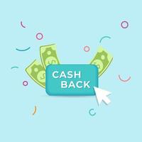 Vector cash back computer button concept design