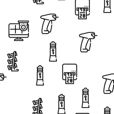 Shop Equipment Device Vector Seamless Pattern